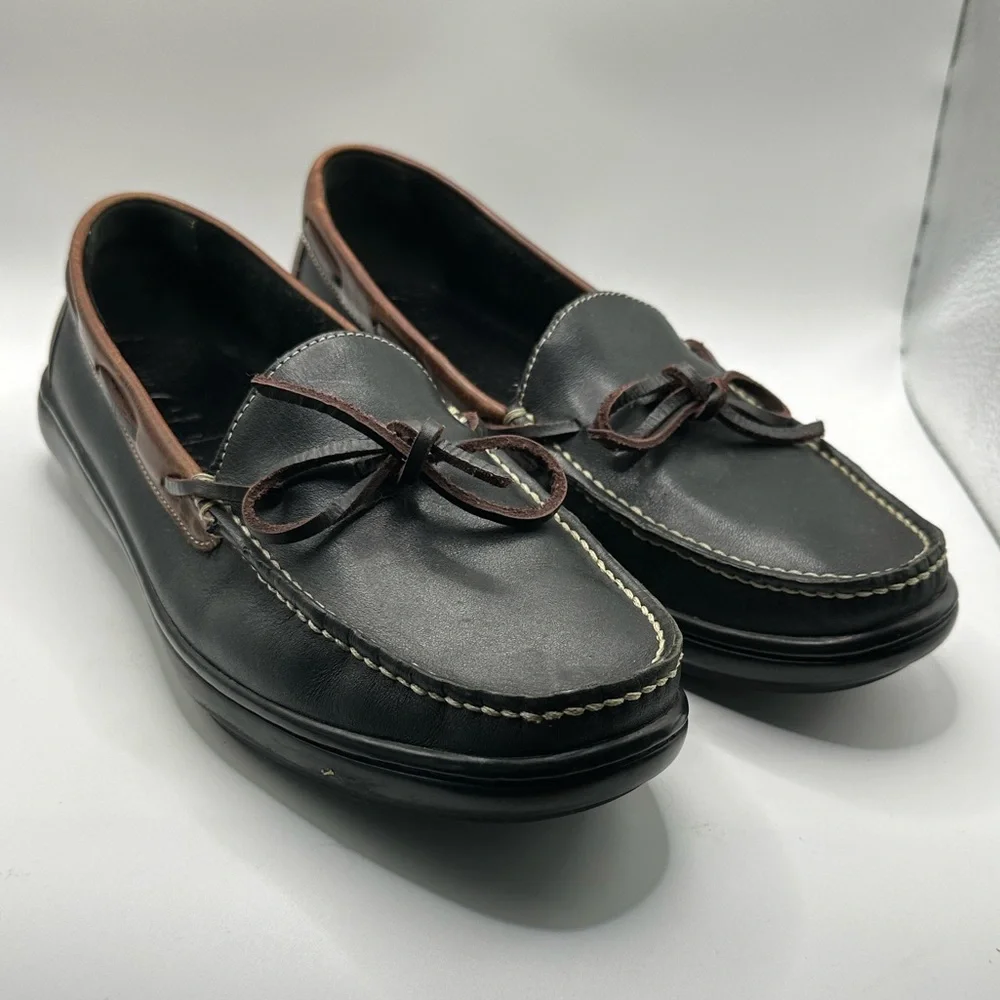 Cole Haan Men's Slip On Moccasin Loafers Black Brown Leather Sz 9
